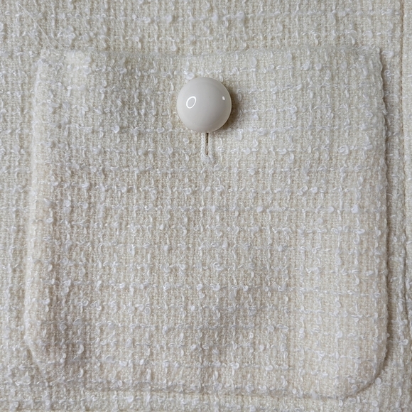 Talbots Blazer Size 8 Cream Wool Blend Nubby Pockets 3/4 Sleeve 6 Button Lined - Picture 6 of 12